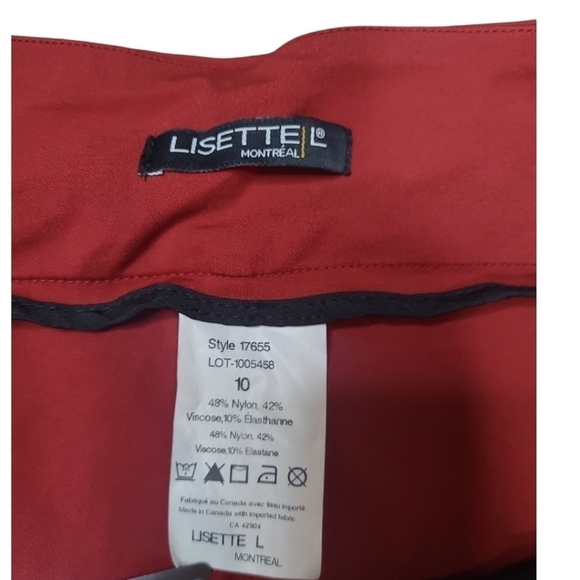 Lisette L Essentials Slim Ankle Pants, Kathryn PDR Style 17655 Red Size Large - Picture 4 of 15